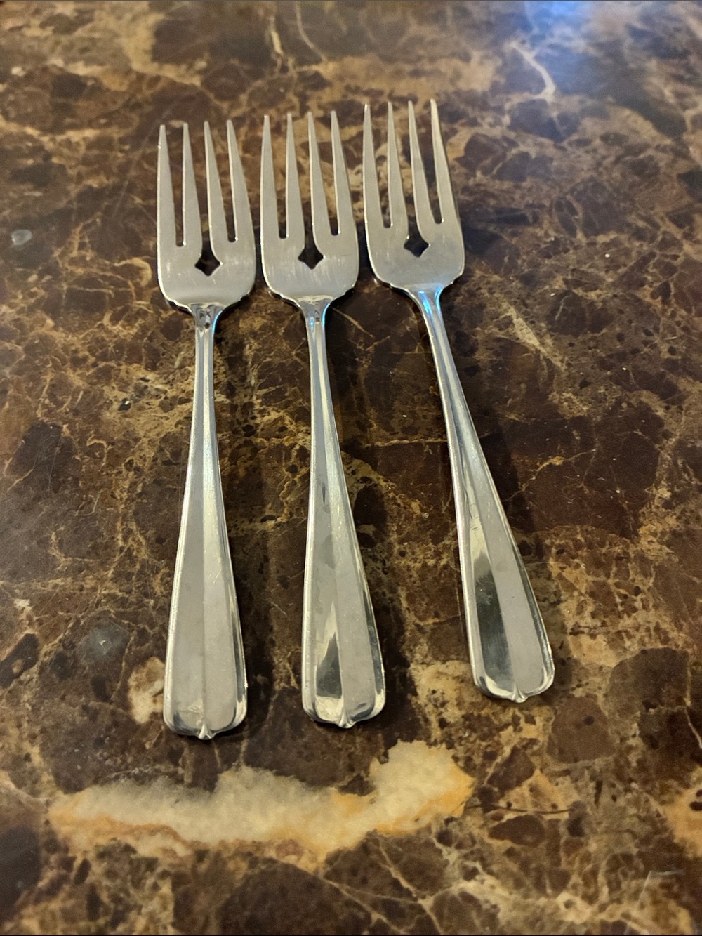Oneida Silver Tone Appetizer Forks - Set of 3